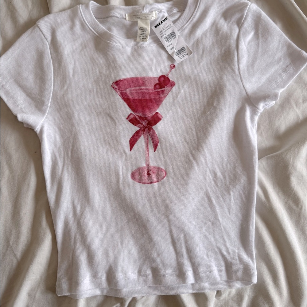 NWT! Tilly’s Pink Bow Martini Baby Doll Shirt